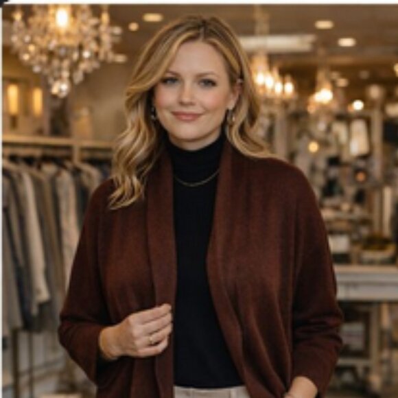 Peruvian Connection Open-Front Cardigan | 100% Pima Cotton | Made in Peru | 3X - Picture 4 of 14